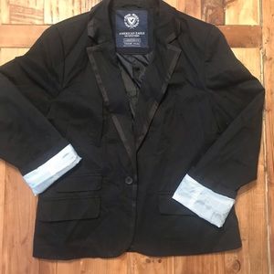 AE Black blazer super soft with striped cuff